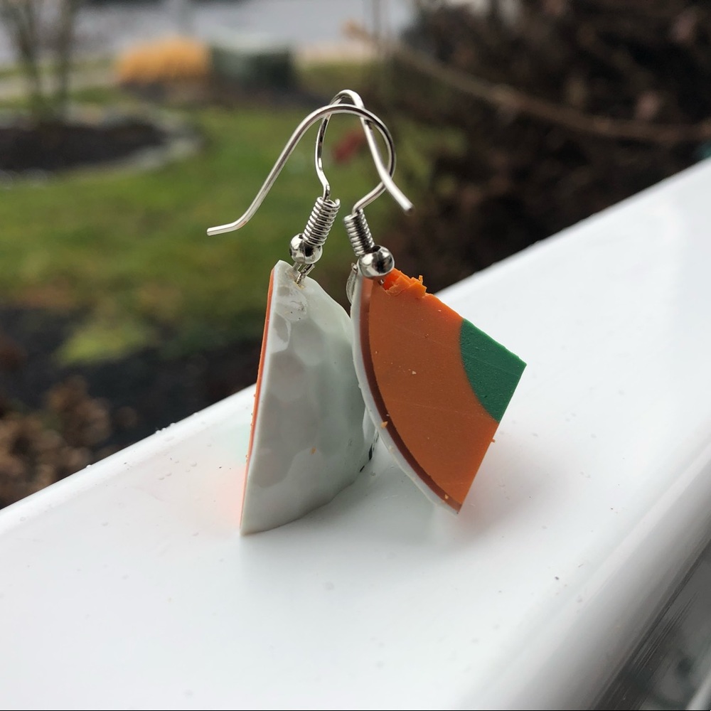 Small golf ball earrings